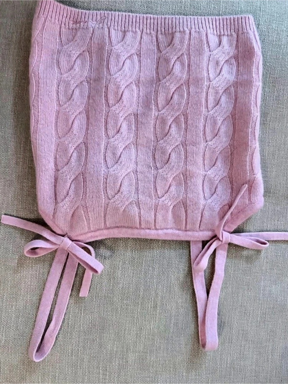 GANNI Cable Knit Shrug in Pink Size Medium NWT